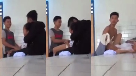 Bokep Indo – Gadis Dipeke 2 Orang Di Gudang Aula